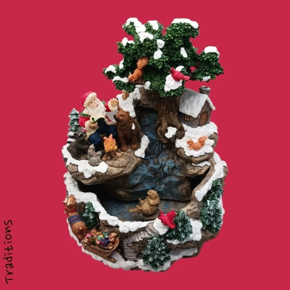 Traditions vtg christmas decorative table top fountain